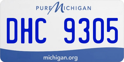 MI license plate DHC9305