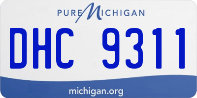 MI license plate DHC9311