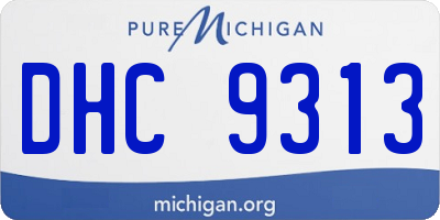 MI license plate DHC9313