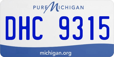 MI license plate DHC9315
