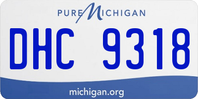 MI license plate DHC9318