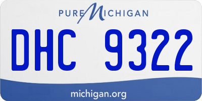 MI license plate DHC9322