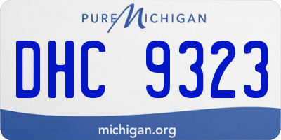 MI license plate DHC9323