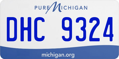 MI license plate DHC9324