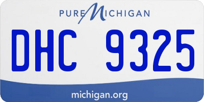MI license plate DHC9325