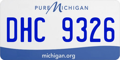 MI license plate DHC9326
