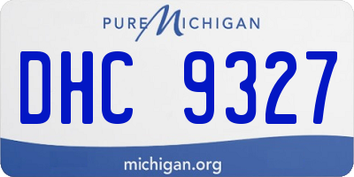 MI license plate DHC9327