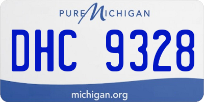 MI license plate DHC9328