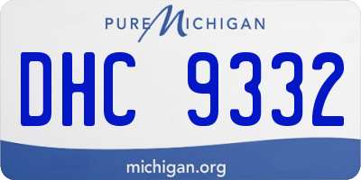 MI license plate DHC9332
