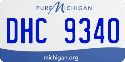 MI license plate DHC9340
