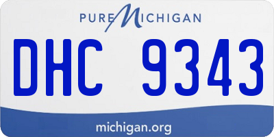 MI license plate DHC9343