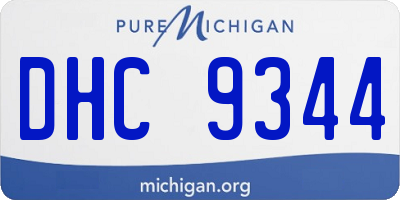 MI license plate DHC9344