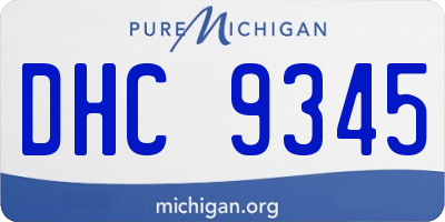 MI license plate DHC9345