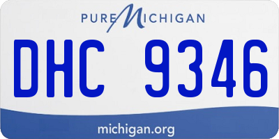 MI license plate DHC9346