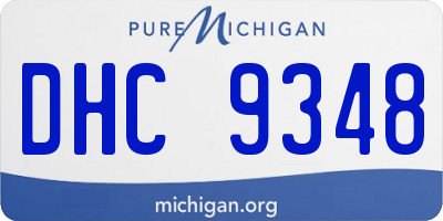 MI license plate DHC9348