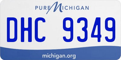 MI license plate DHC9349