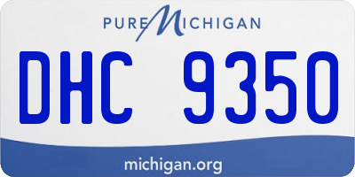 MI license plate DHC9350