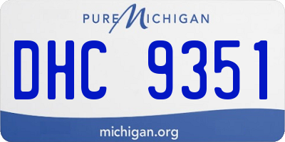 MI license plate DHC9351