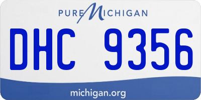 MI license plate DHC9356