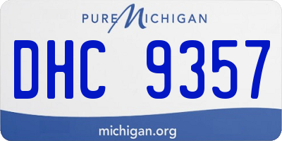 MI license plate DHC9357