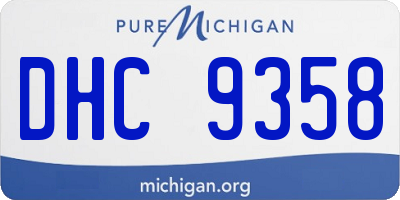 MI license plate DHC9358