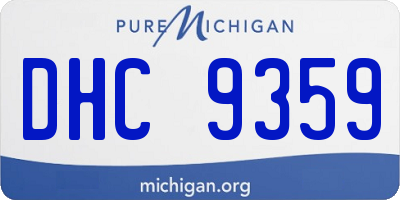 MI license plate DHC9359
