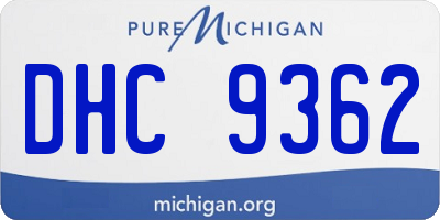 MI license plate DHC9362