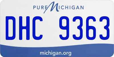 MI license plate DHC9363