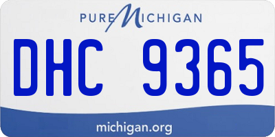 MI license plate DHC9365