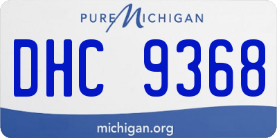 MI license plate DHC9368