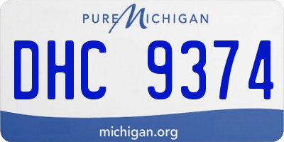 MI license plate DHC9374