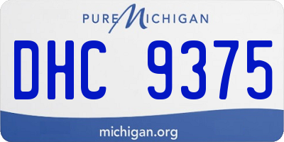 MI license plate DHC9375
