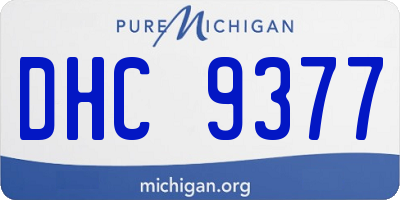 MI license plate DHC9377