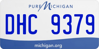 MI license plate DHC9379