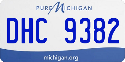 MI license plate DHC9382
