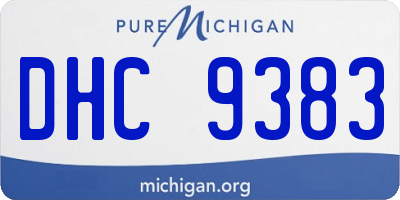 MI license plate DHC9383