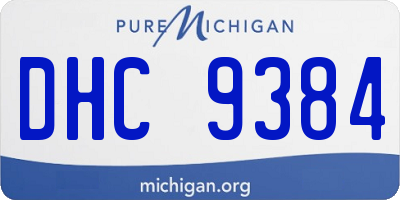 MI license plate DHC9384