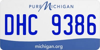 MI license plate DHC9386