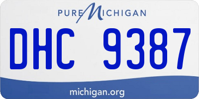 MI license plate DHC9387