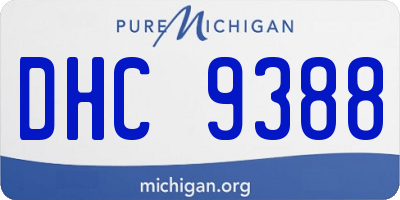 MI license plate DHC9388
