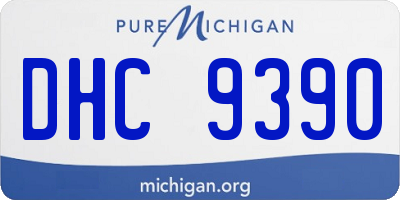 MI license plate DHC9390