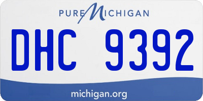 MI license plate DHC9392