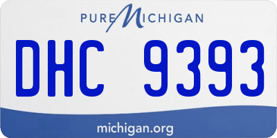 MI license plate DHC9393