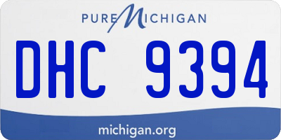 MI license plate DHC9394