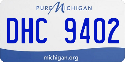 MI license plate DHC9402