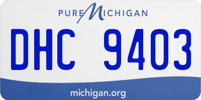 MI license plate DHC9403
