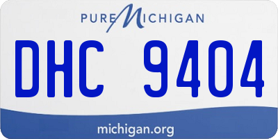MI license plate DHC9404