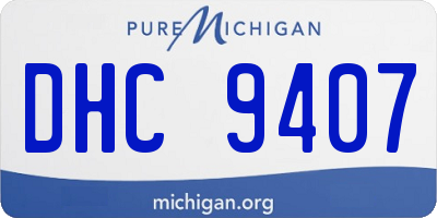 MI license plate DHC9407