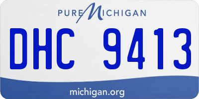 MI license plate DHC9413