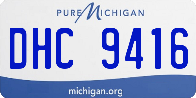 MI license plate DHC9416